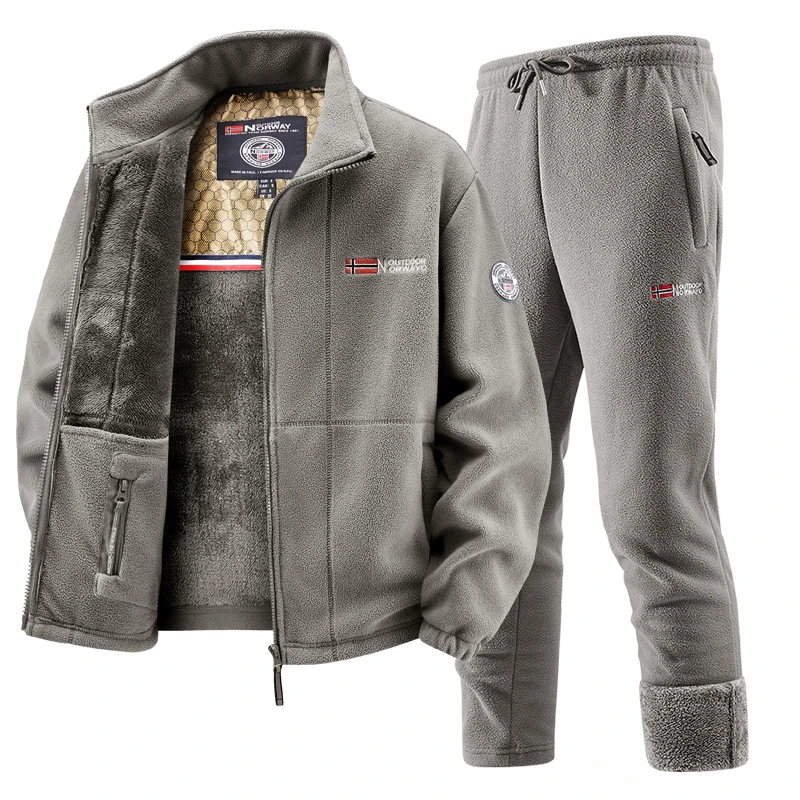 Winter Clothing Pk - Мужской зимний флисовый спортивный костюм, утолщенная